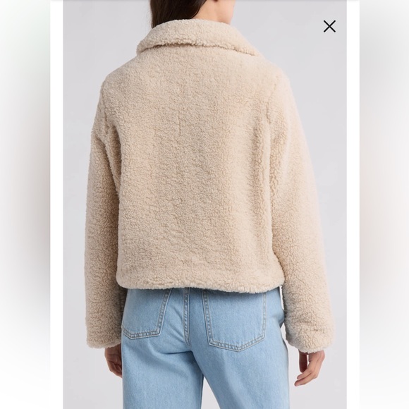 Industry Faux Shearling Teddy Jacket Cream Cozy Button Coat Size S - Picture 3 of 7